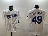 Men's Los Angeles Dodgers #49 Blake Treinen White Cool Base Stitched Jersey,baseball caps,new era cap wholesale,wholesale hats